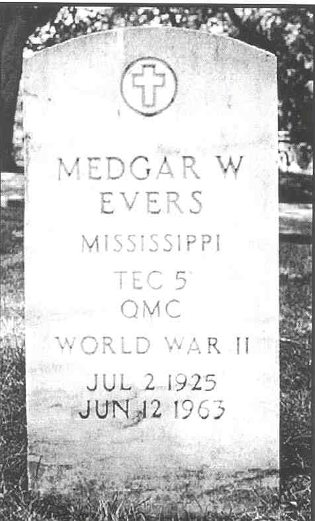 Medgar Evers was buried with military honors at Arlington National Cemetery