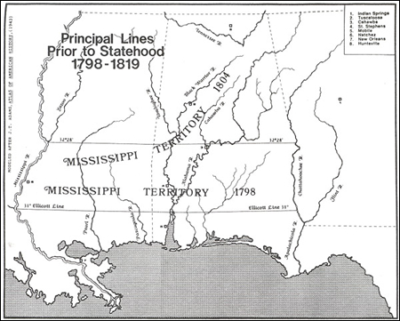 Map of the Mississippi Territory