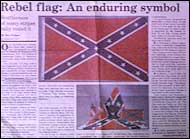 Newspaper clipping: Rebel Flag: An Enduring Symbol
