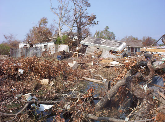 General destruction caused by Hurricane Katrina in Biloxi