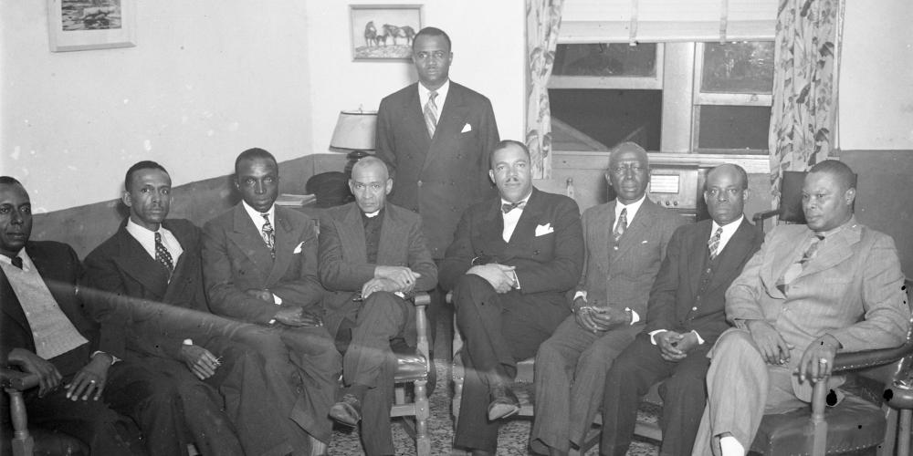 Jack Young Sr., pictured second from left, was one of three lawyers who took on civil rights cases in the 1950s and early 1960s. Photo by Richard H. Beadle. Jack Young Sr., pictured second from left, was one of three lawyers who took on civil rights cases in the 1950s and early 1960s. Photo by Richard H. Beadle.