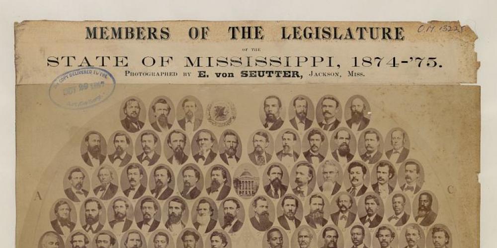 The 1874-75 legislative term saw the height of African American influence in state government. Mississippi Legislature 1874-1875